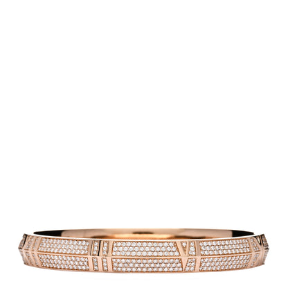 Tiffany 18K Rose Gold Diamond Atlas Closed Wide Hinged Bangle Bracelet 1 of 4