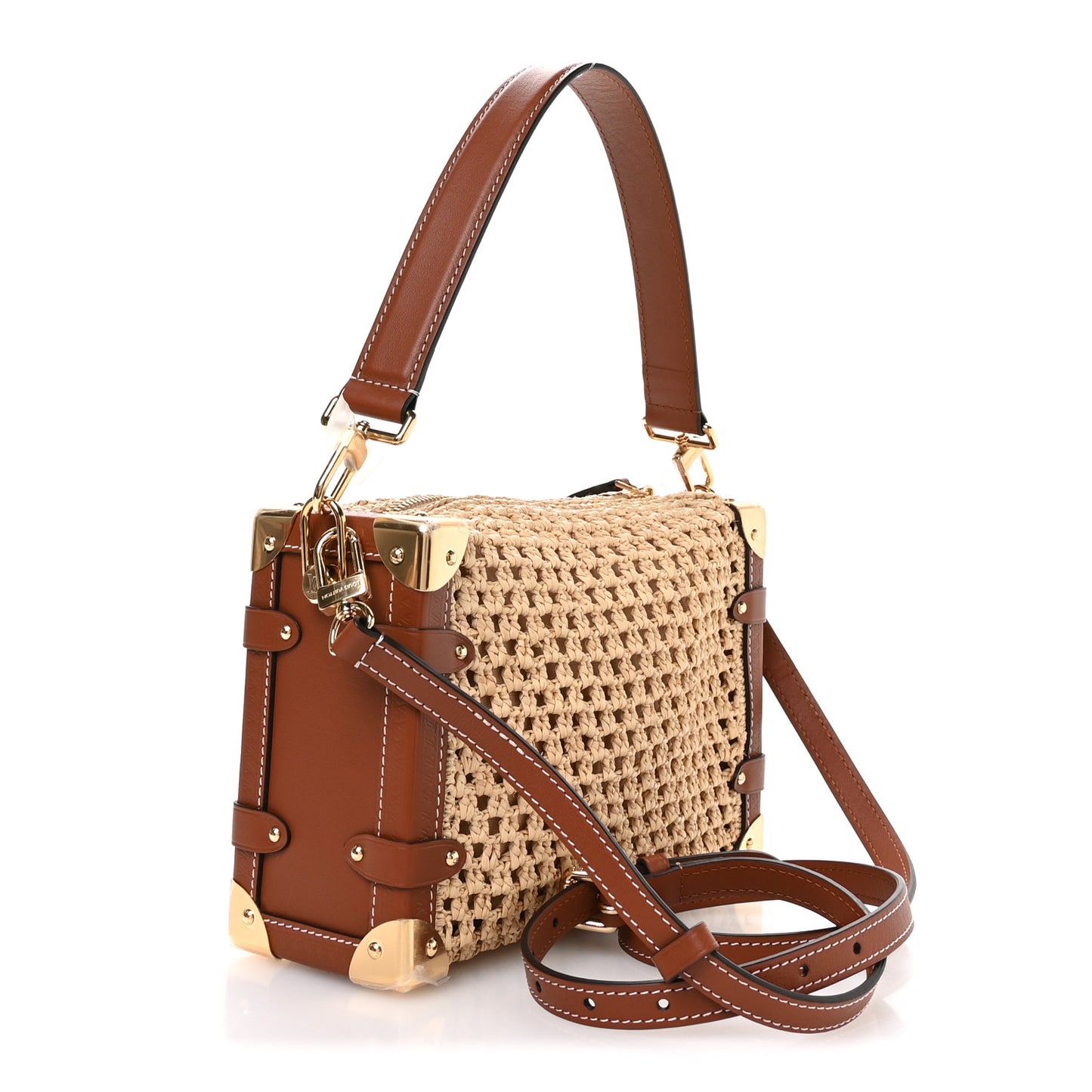 Raffia Side Trunk MM Natural Brown