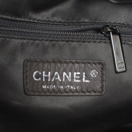 Lambskin Large Rock and Chain Hobo Black