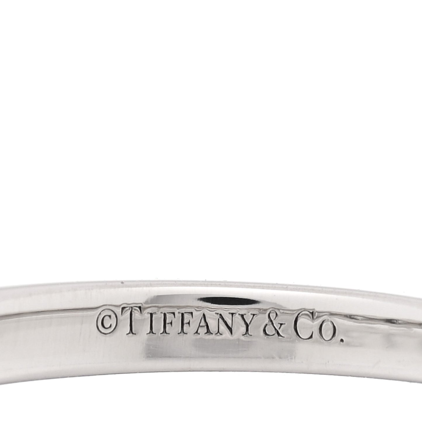 Platinum Diamond 3mm Tiffany Forever Half Circle Band Ring 49 5