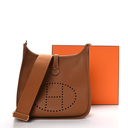 Hermes Taurillon Clemence Evelyne III PM Gold 9 of 9