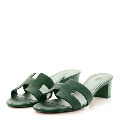 Hermes Epsom Oasis Sandals 40.5 Vert Cactus 3 of 8