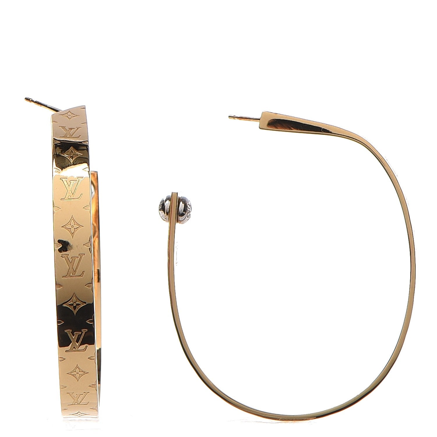 Louis Vuitton Nanogram Hoop Earrings Gold 1 of 8