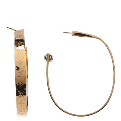 Louis Vuitton Nanogram Hoop Earrings Gold 1 of 8