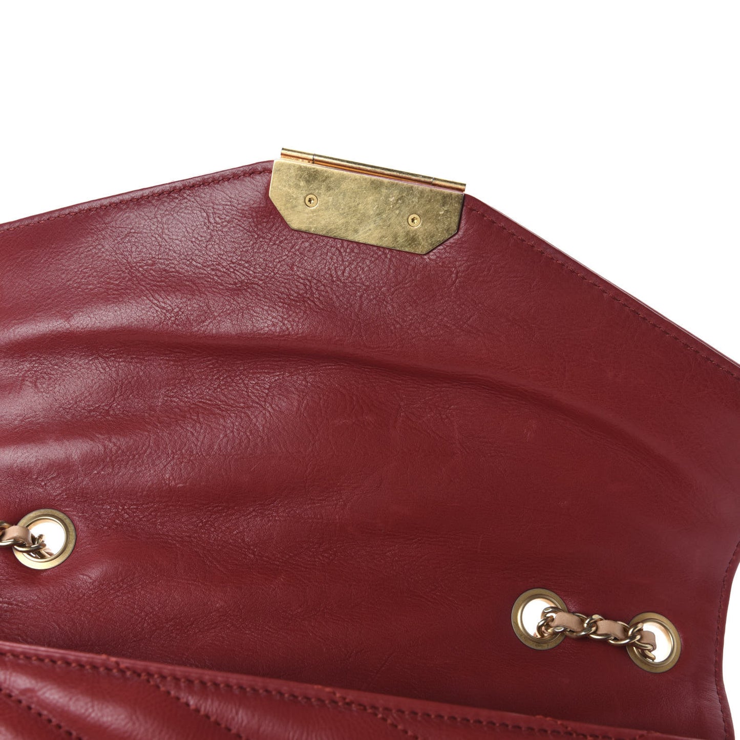 Calfskin Chevron Quilted Gabrielle Flap Red