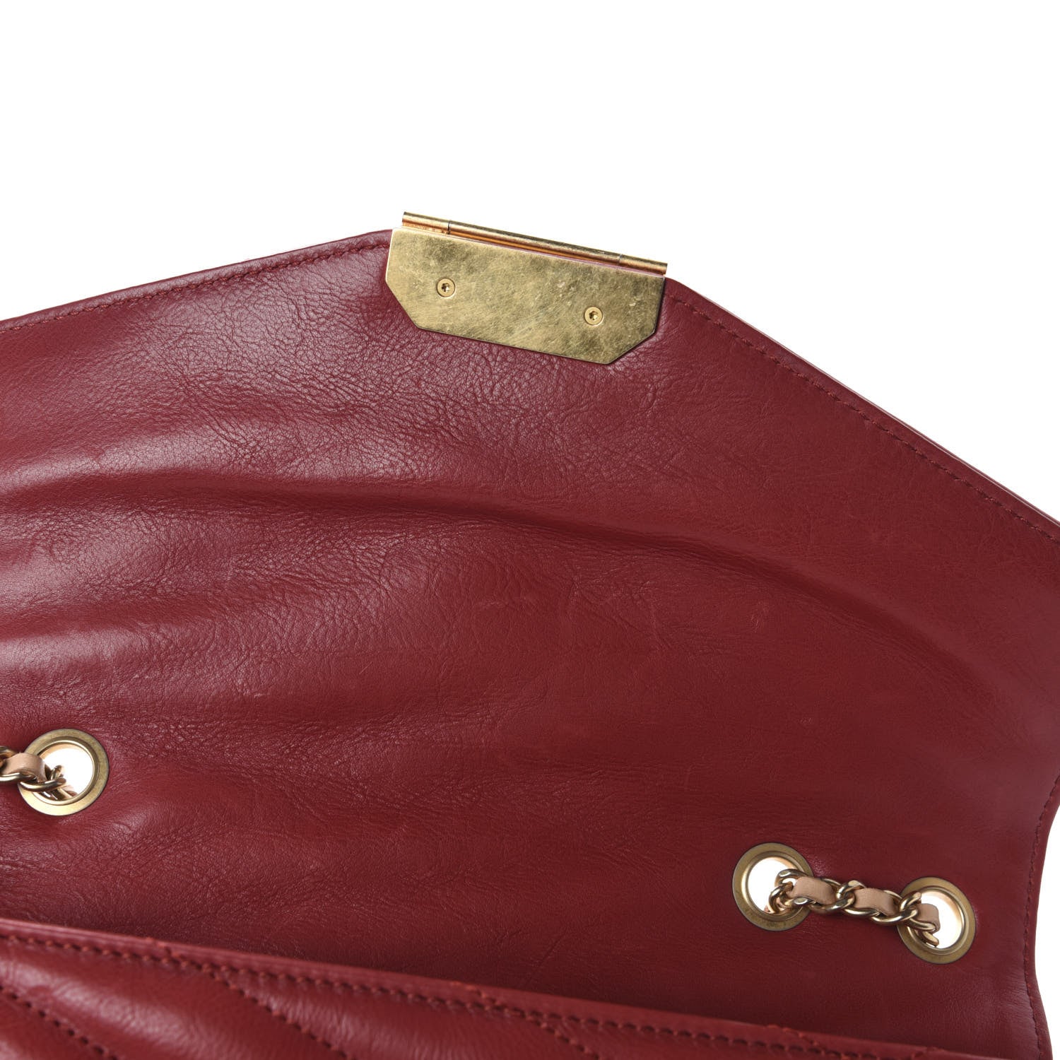 Chanel Calfskin Chevron Quilted Gabrielle Flap Red 10 of 12