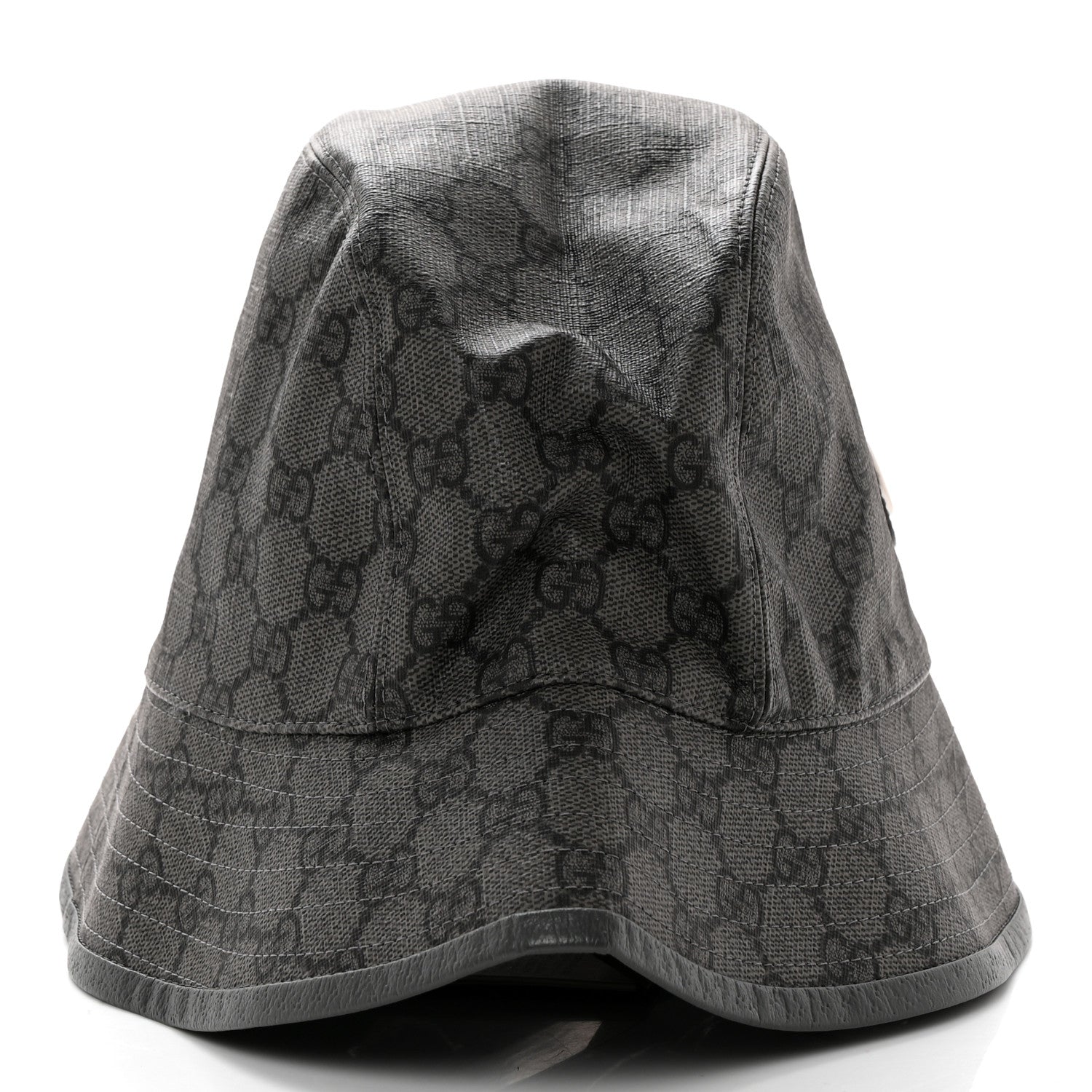 Gucci GG Supreme Monogram Textured Dollar Calfskin GG Blackie Fedora Hat L Grey Black Graphite 5 of 9