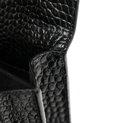 Saint Laurent Calfskin Crocodile Embossed Large Monogram Sunset Black 10 of 12