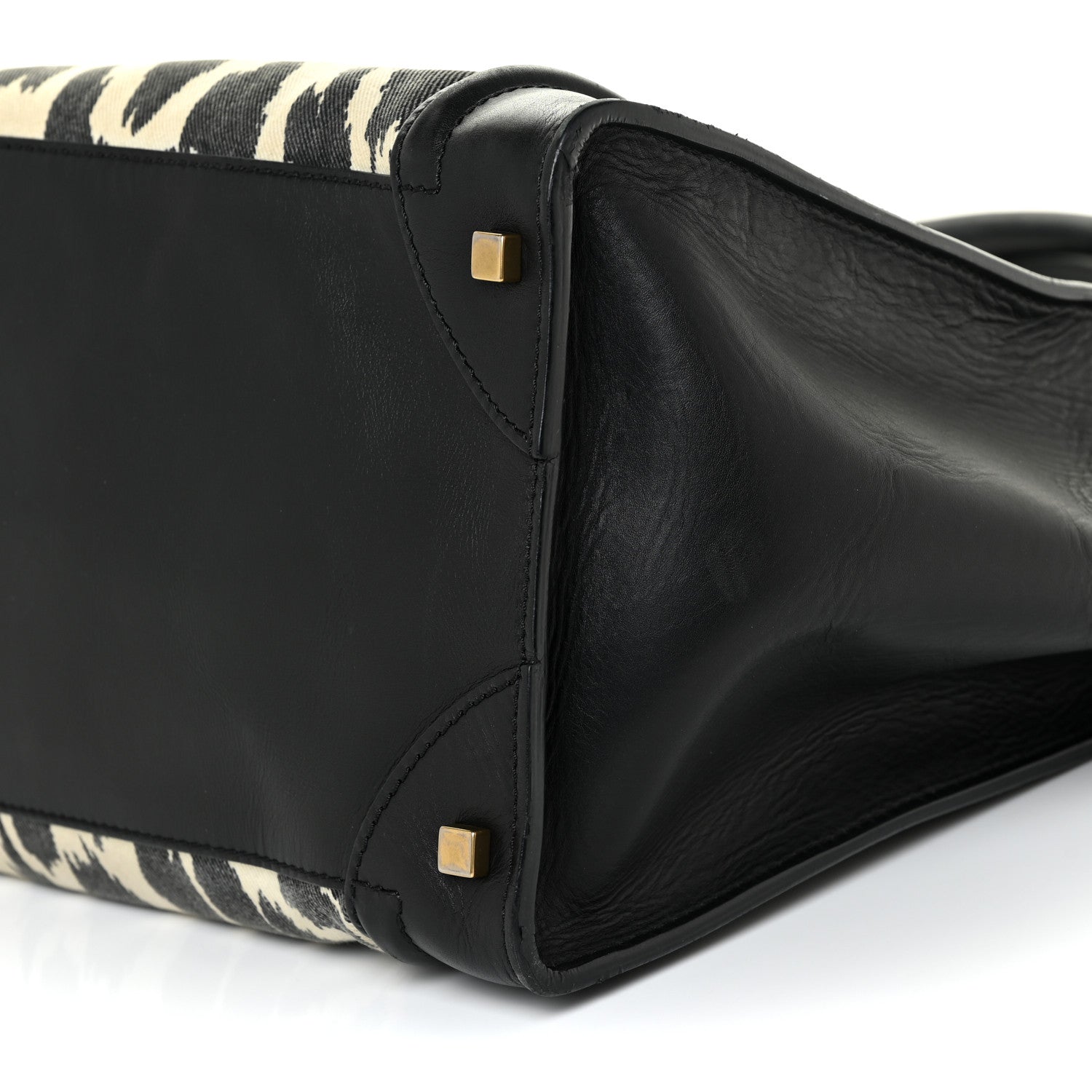 Celine Linen Smooth Calfskin Leopard Print Medium Luggage Black 9 of 20