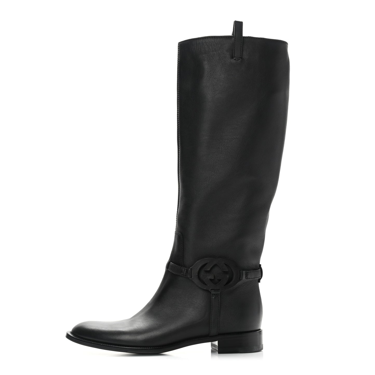 Calfskin Interlocking G Knee High Boots 39.5 Black
