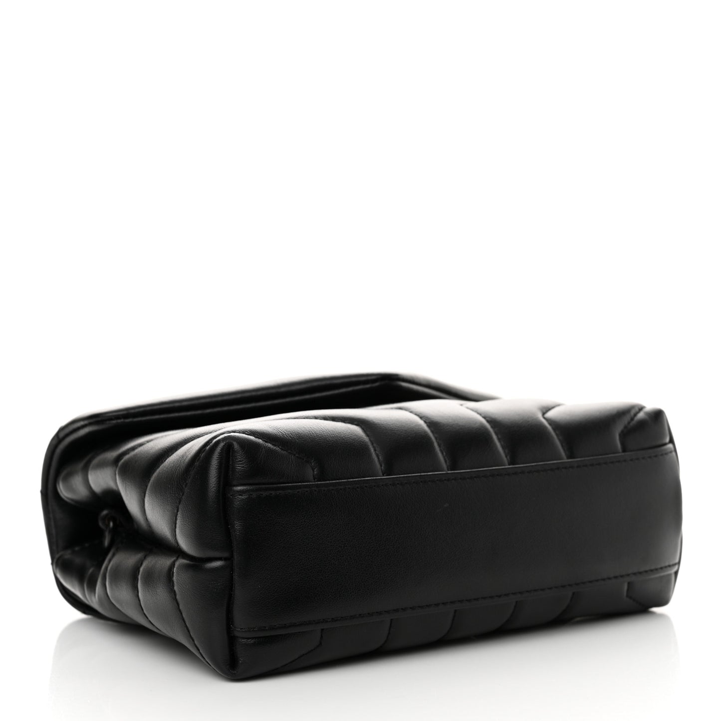 Calfskin Y Quilted Monogram Monochrome Toy Loulou Crossbody Bag Black