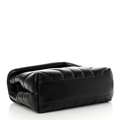 Saint Laurent Calfskin Y Quilted Monogram Monochrome Toy Loulou Crossbody Bag Black 4 of 15