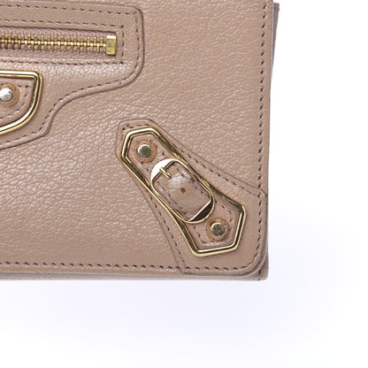 Balenciaga Chevre Gold Metallic Edge Hardware Money Wallet Rose de Sables 7 of 15