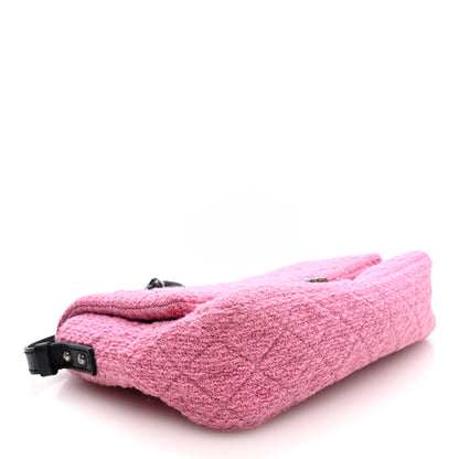 Chanel Easy Tweed Jumbo Reissue Messenger Flap Pink Black 4 of 10