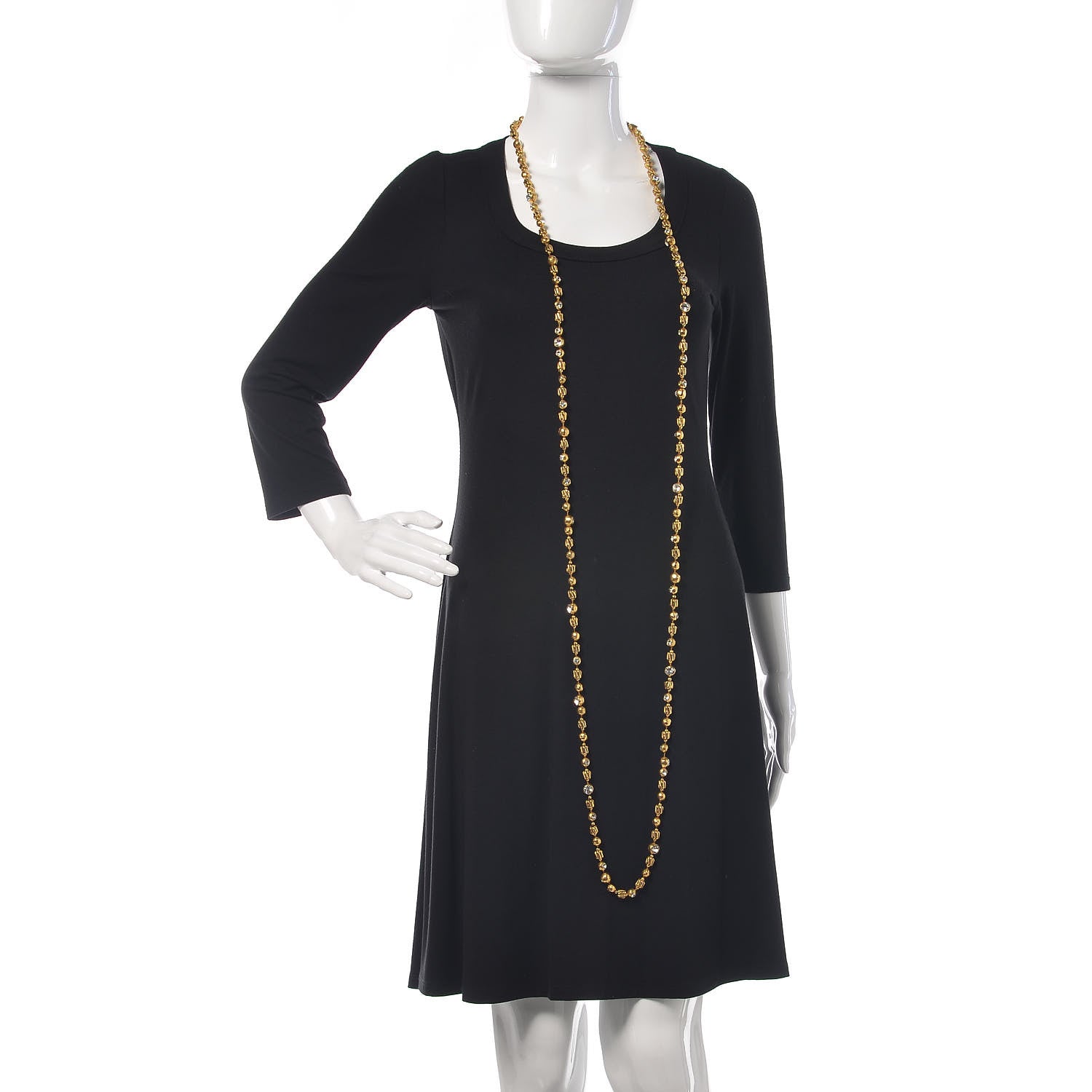 Chanel Crystal Necklace Gold 2 of 6