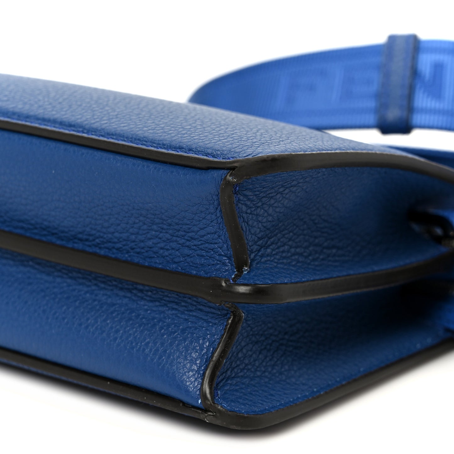 Cuoio Romano Vitello Cover Bi-Color Peekaboo I See U X Cross Satchel Bleu Royal Acciaio
