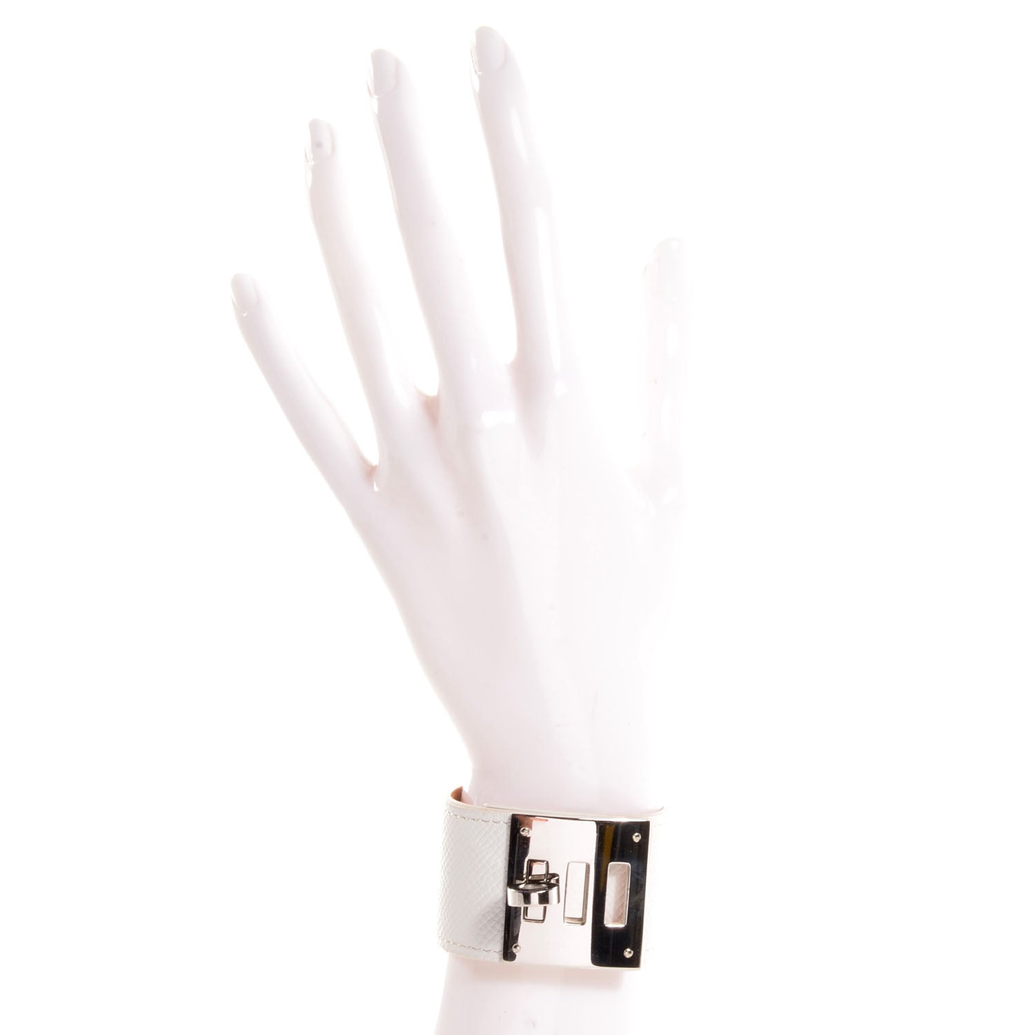 Hermes Epsom Kelly Dog Cuff White 2 of 6