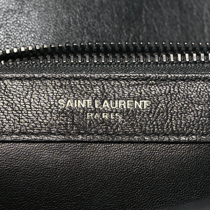 Saint Laurent Calfskin Mixed Matelasse Triquilt Large Monogram Satchel Black 6 of 10