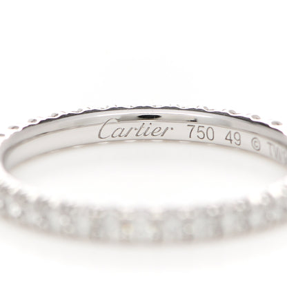Cartier 18K White Gold Diamond 2mm Etincelle de Cartier Wedding Band Ring 49 4.75 4 of 6