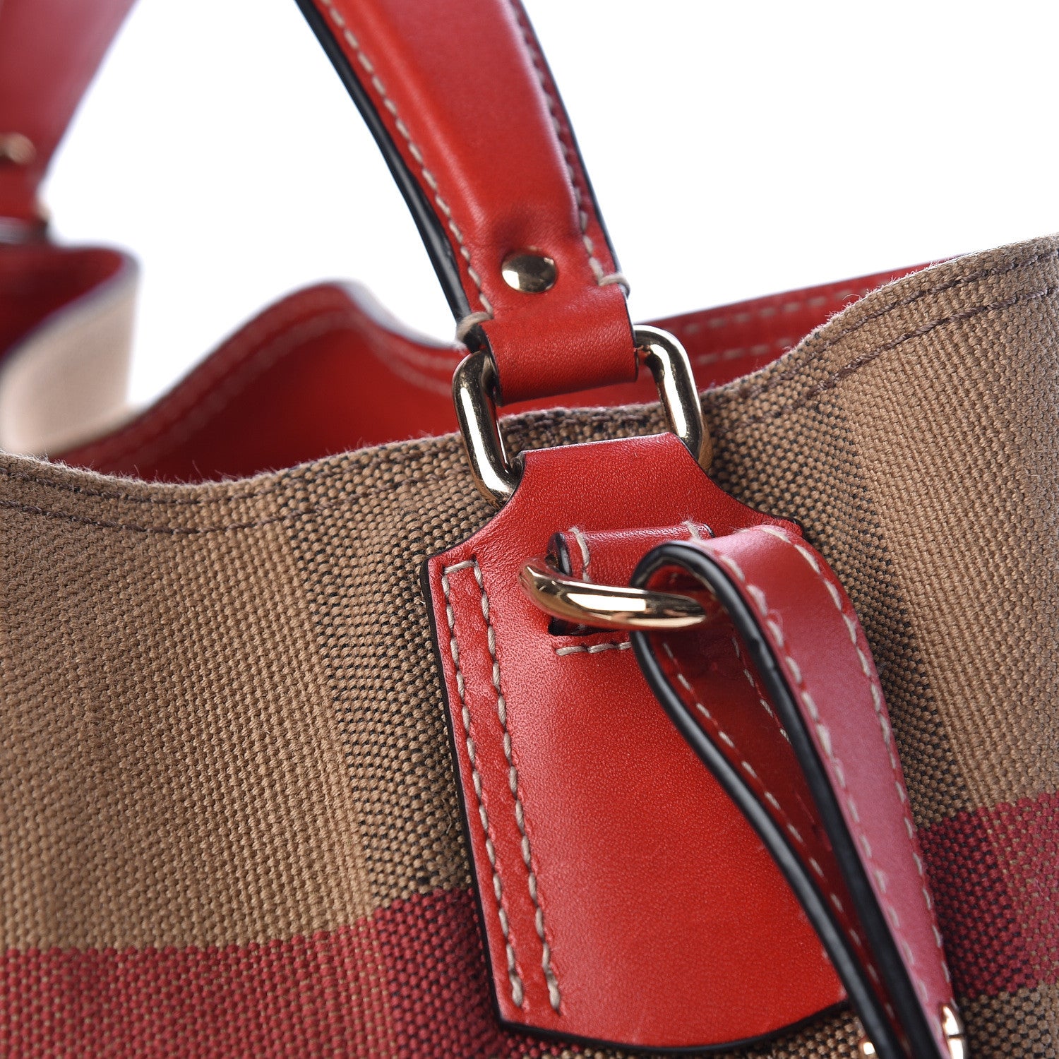 Burberry Canvas Mega Check Medium Ashby Hobo Cadmium Red 13 of 13