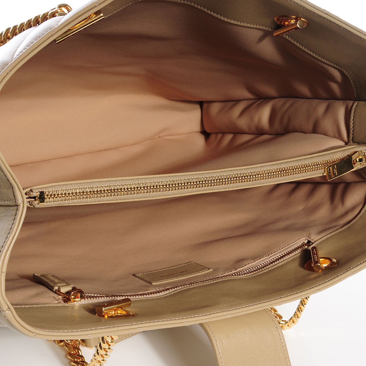 Matelasse Chevron Cassandre Shopper Dark Beige