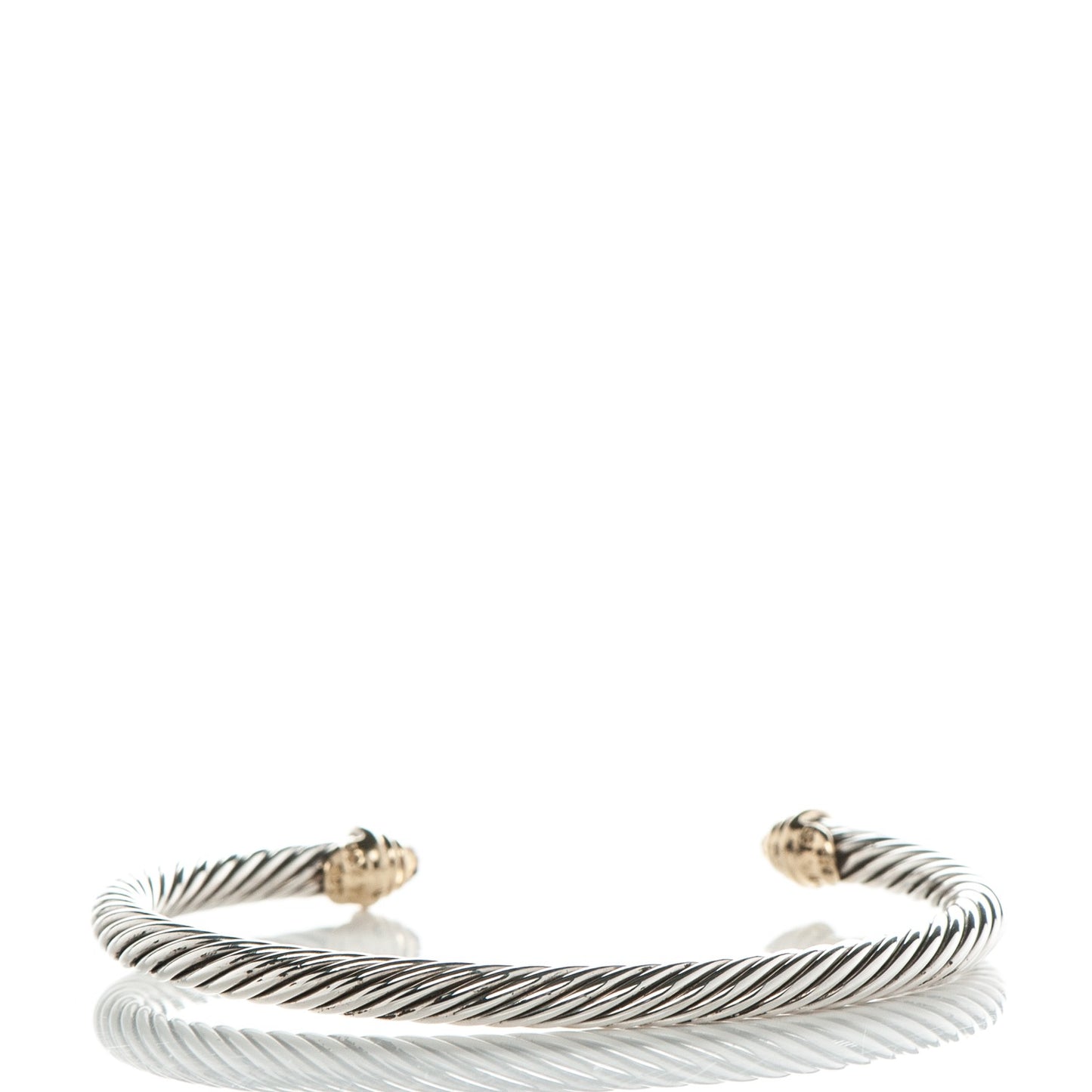 Sterling Silver 18K Yellow Gold Citrine 4mm Cable Kids Bracelet