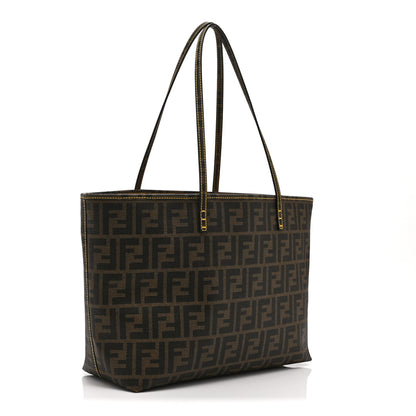 Fendi Zucca Spalmati Small Roll Tote Tobacco Yellow 3 of 11