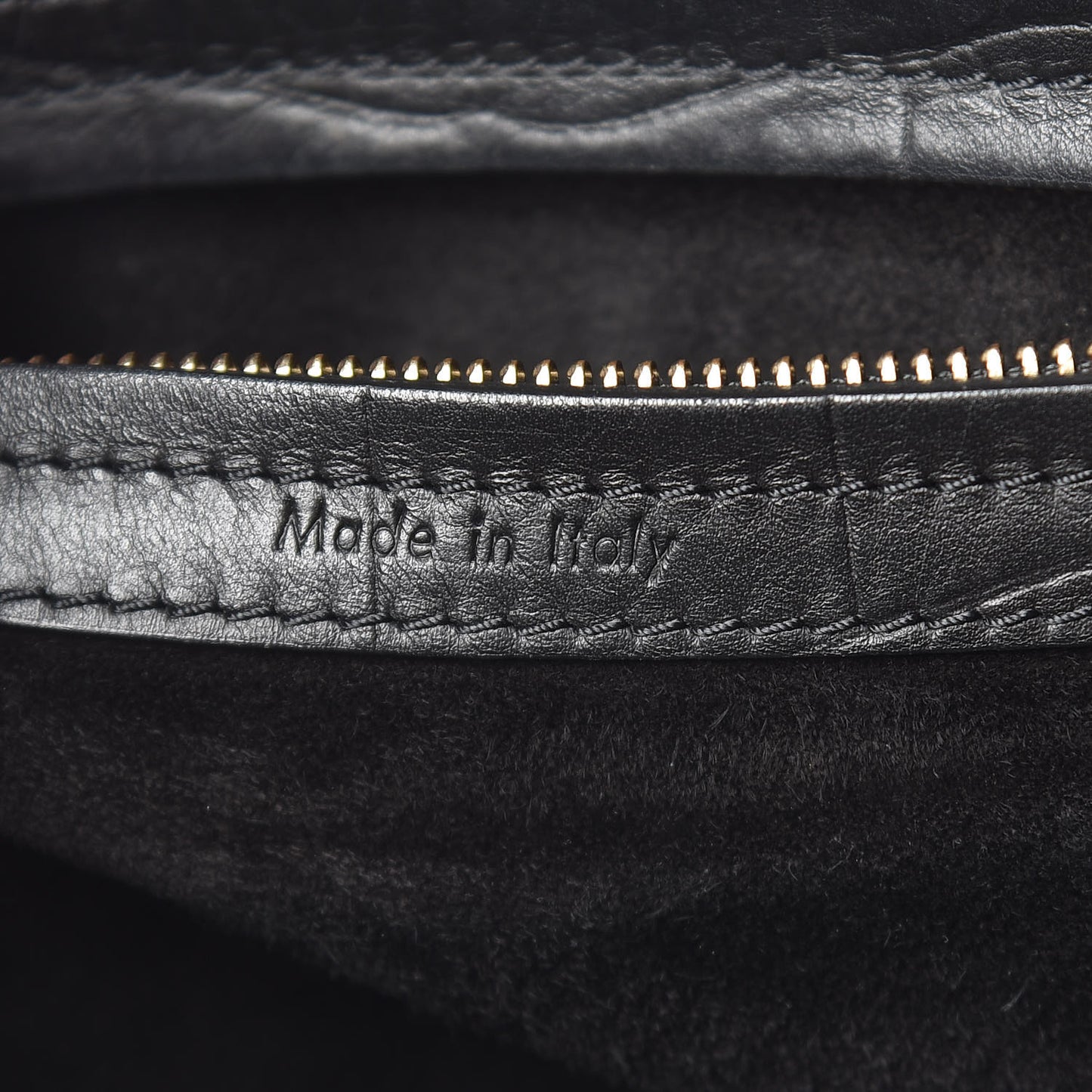 Crocodile Embossed Calfskin Medium Phantom Luggage Black