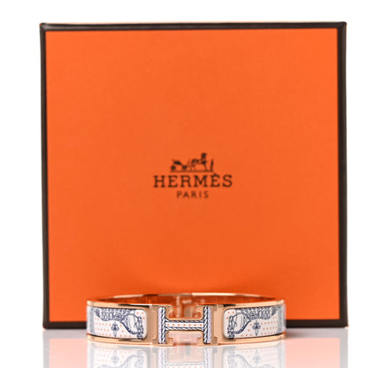 Hermes Enamel Narrow Print Grand Apparat Remix Multico Clic Clac H Bracelet PM Lilas 5 of 5