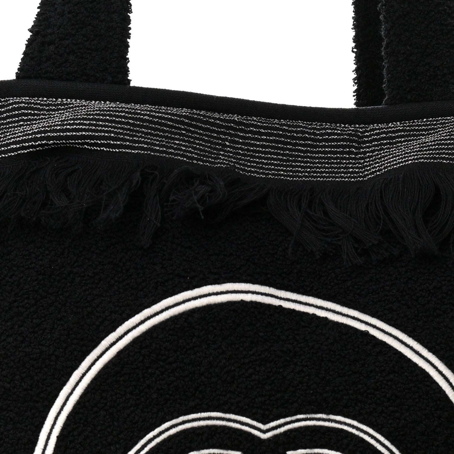 Chanel Terry Cotton CC Beach Tote Towel Set Black 9 of 12