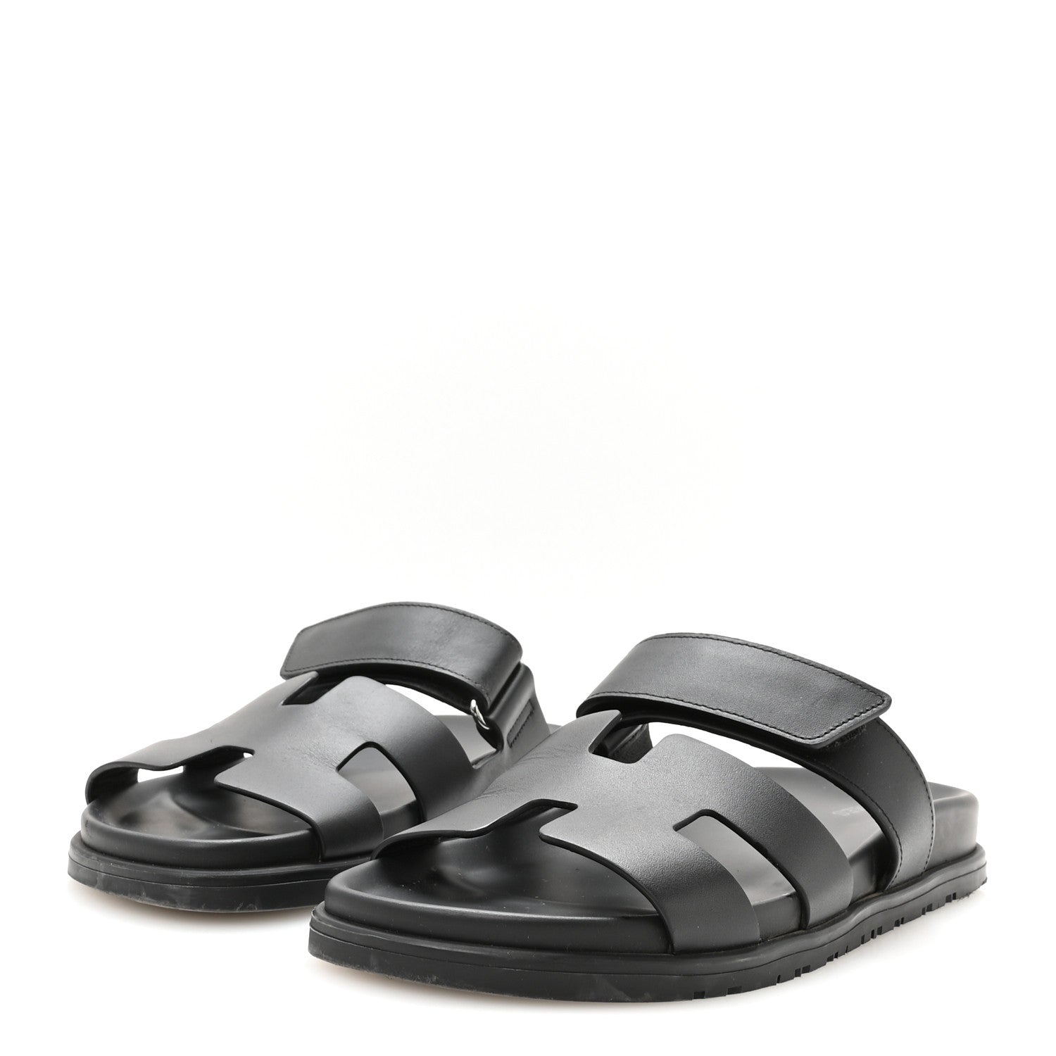 Hermes Calfskin Womens Chypre Sandals 39 Black 4 of 9