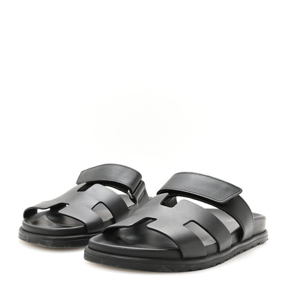 Hermes Calfskin Womens Chypre Sandals 39 Black 4 of 9