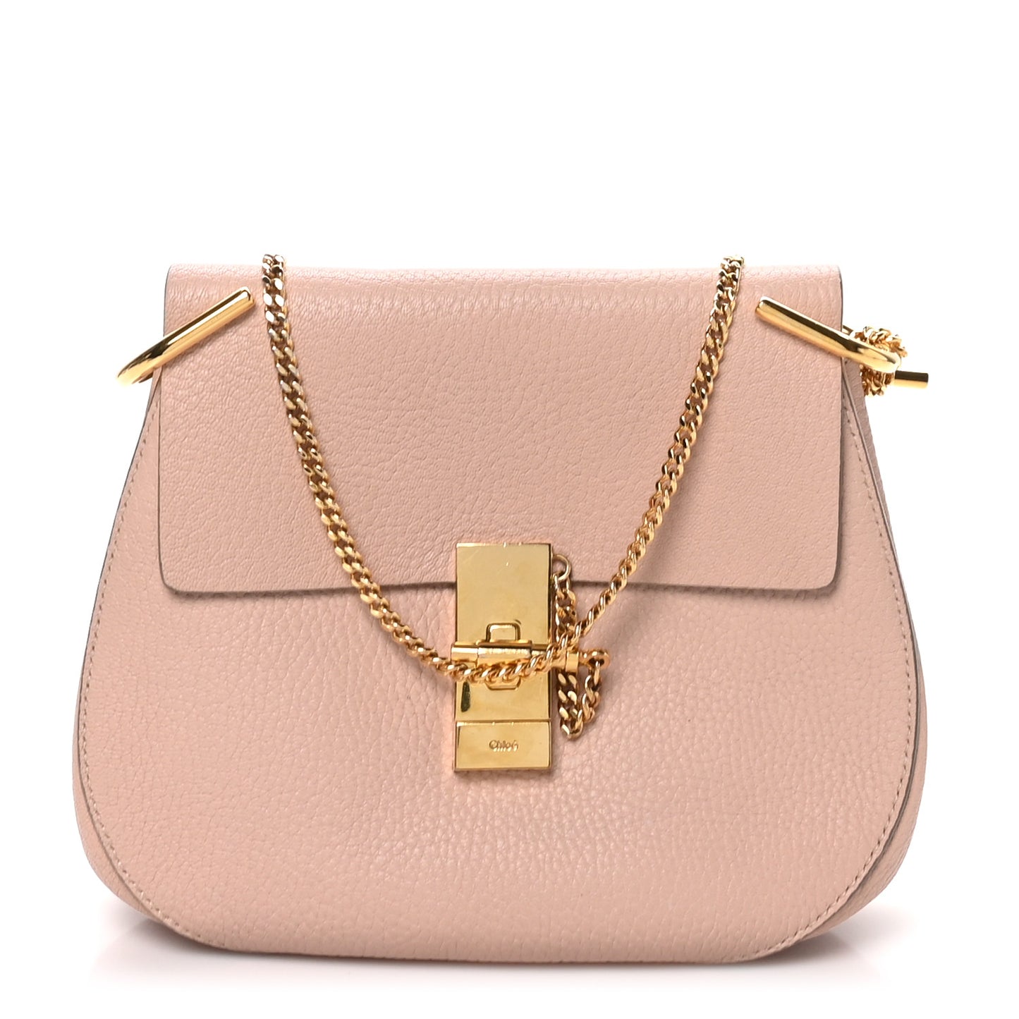 Grained Lambskin Drew Shoulder Bag Cement Pink