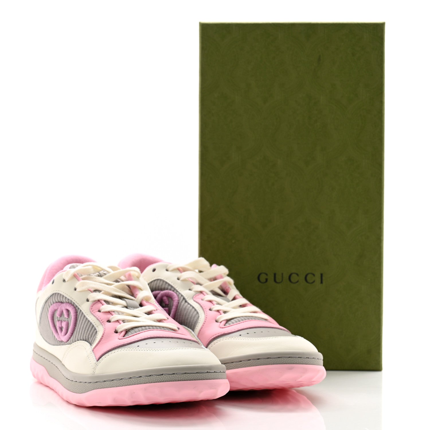 Gucci Dali Soft Calfskin Womens Mac80 Sneakers 39.5 Off White Grey Sky Light Rose 10 of 10