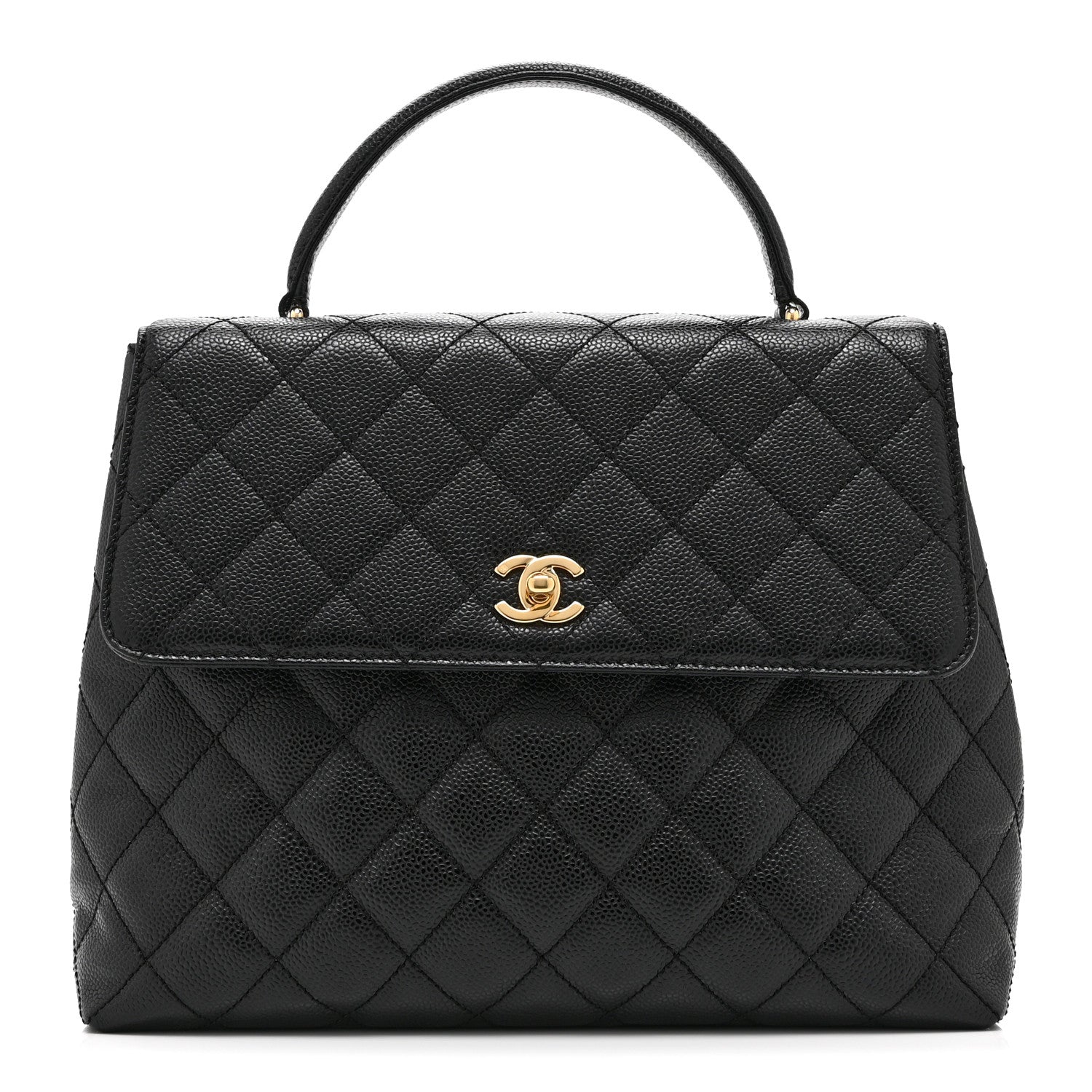 Chanel Caviar Quilted Jumbo Kelly Flap Black 1 of 10
