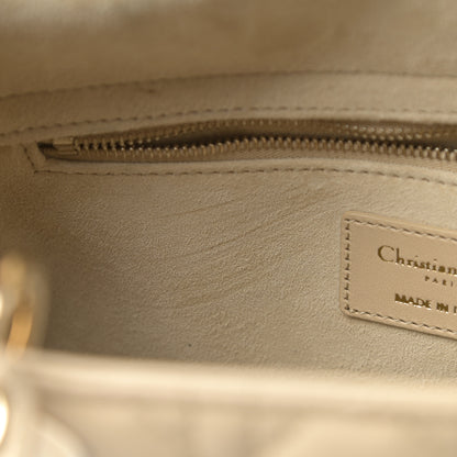Christian Dior Lambskin Cannage Medium Lady Dior Light Beige 11 of 12