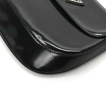 Prada Spazzolato Cleo Flap Shoulder Bag Black 10 of 13