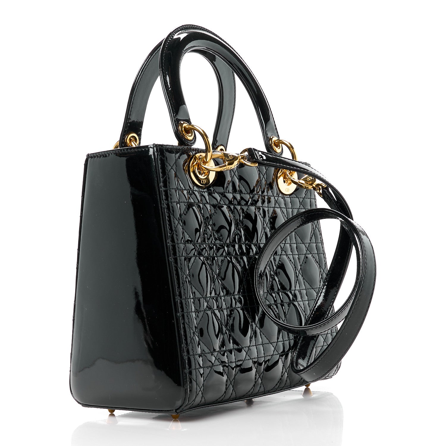 Christian Dior Patent Cannage Medium Lady Dior Black 2 of 10
