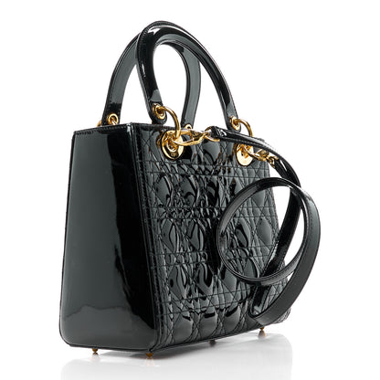 Christian Dior Patent Cannage Medium Lady Dior Black 2 of 10