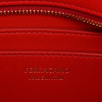 Salvatore Ferragamo Calfskin Mini Hug Crossbody Bag Black Flame Red 6 of 10