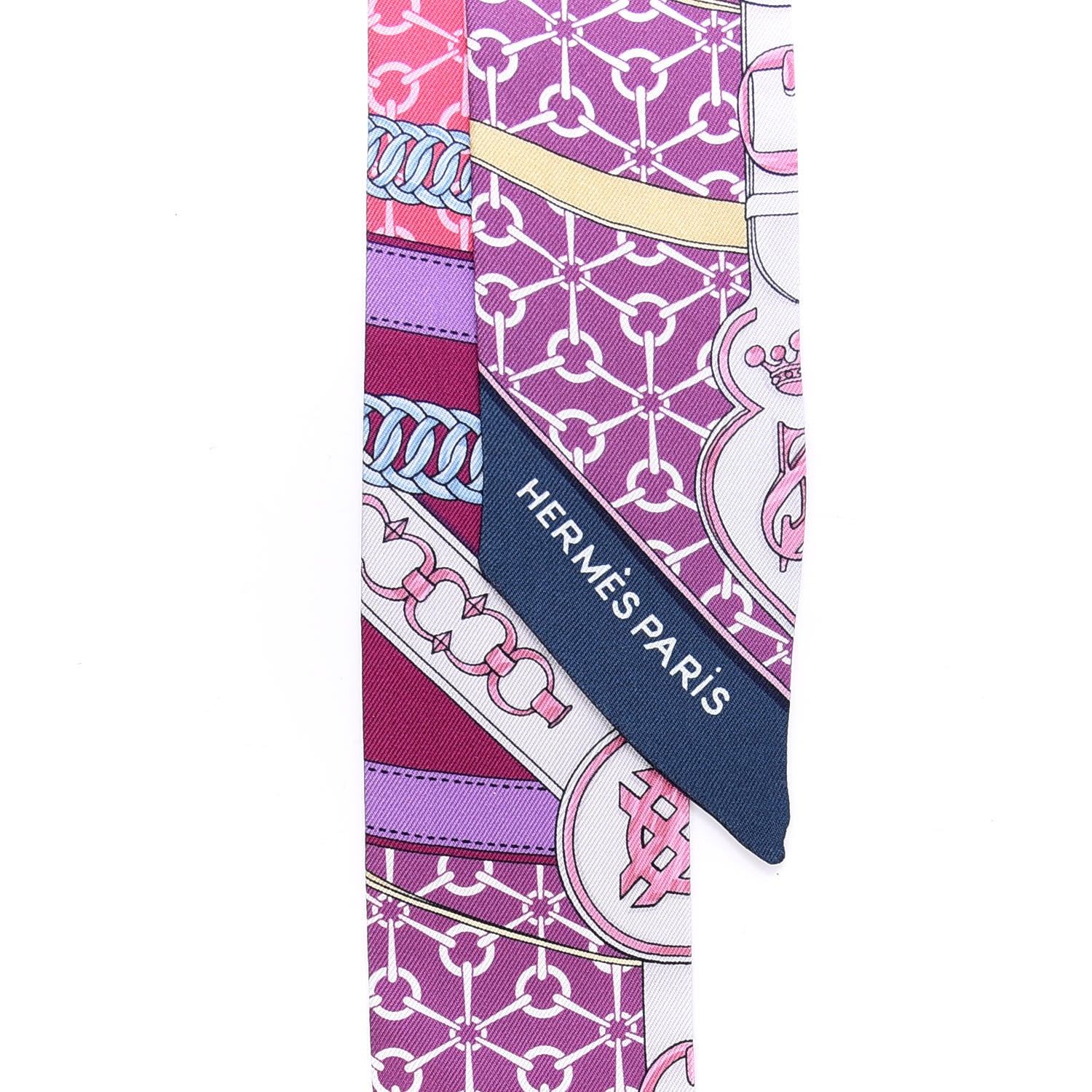 Hermes Silk La Promenade Du Matin Twilly Prune Rose Mauve 2 of 4