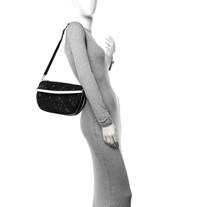 Christian Dior Lambskin Cannage Medium Dior Vibe Hobo Bag Black 2 of 11