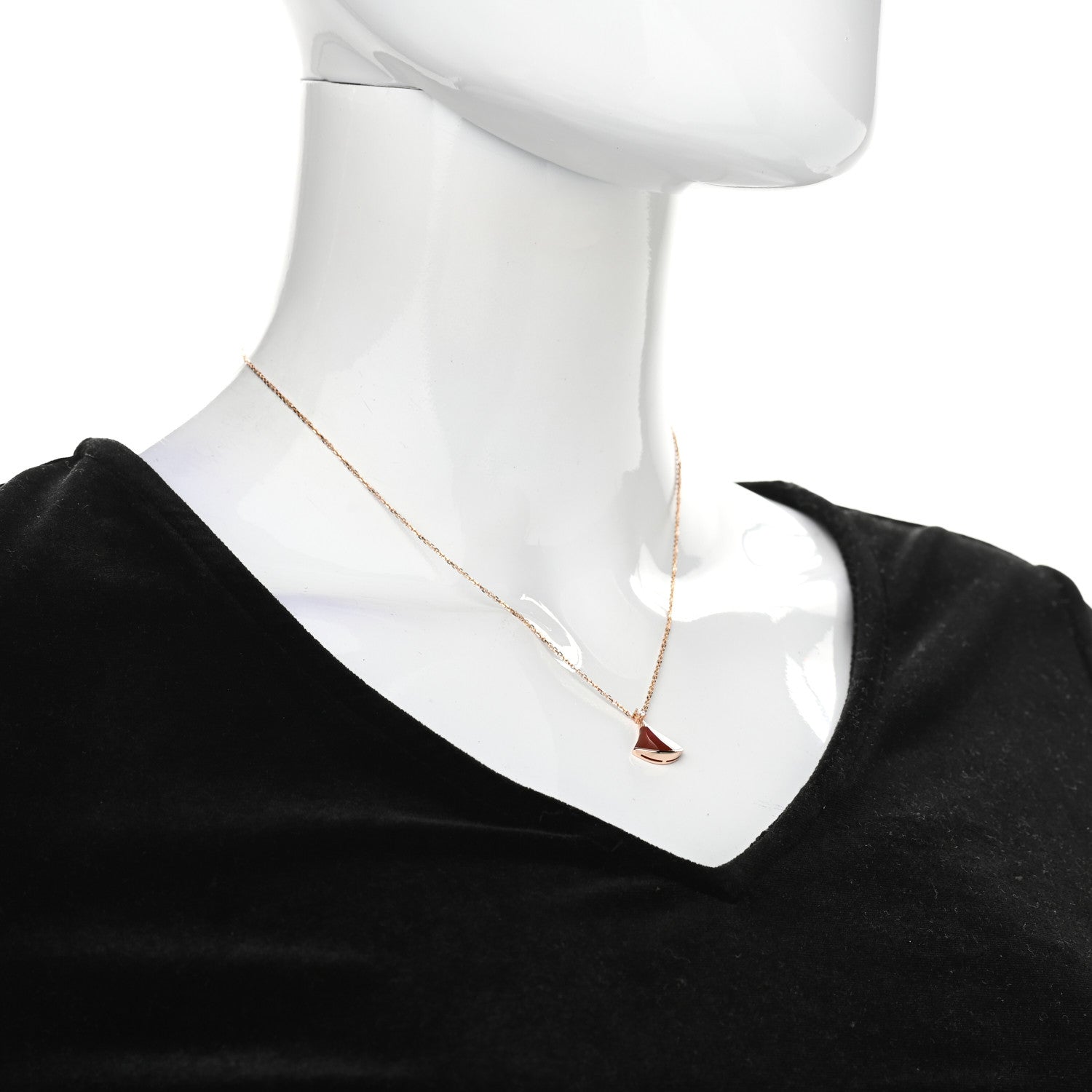 Bulgari 18K Rose Gold Diamond Carnelian Divas' Dream Pendant Necklace 2 of 8