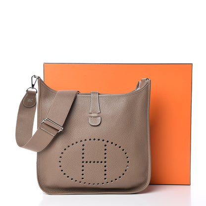 Hermes Taurillon Clemence Evelyne III GM Etoupe 10 of 10