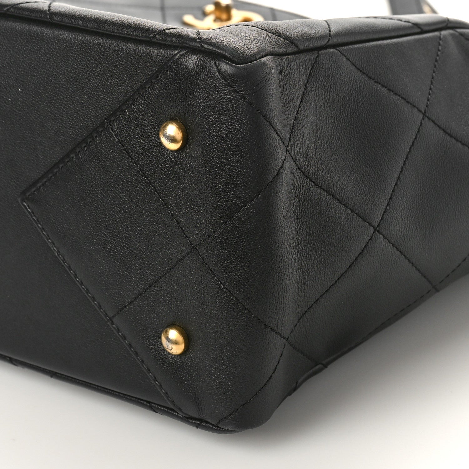 Chanel Calfskin Quilted Chain Shopping Tote Black 10 of 11