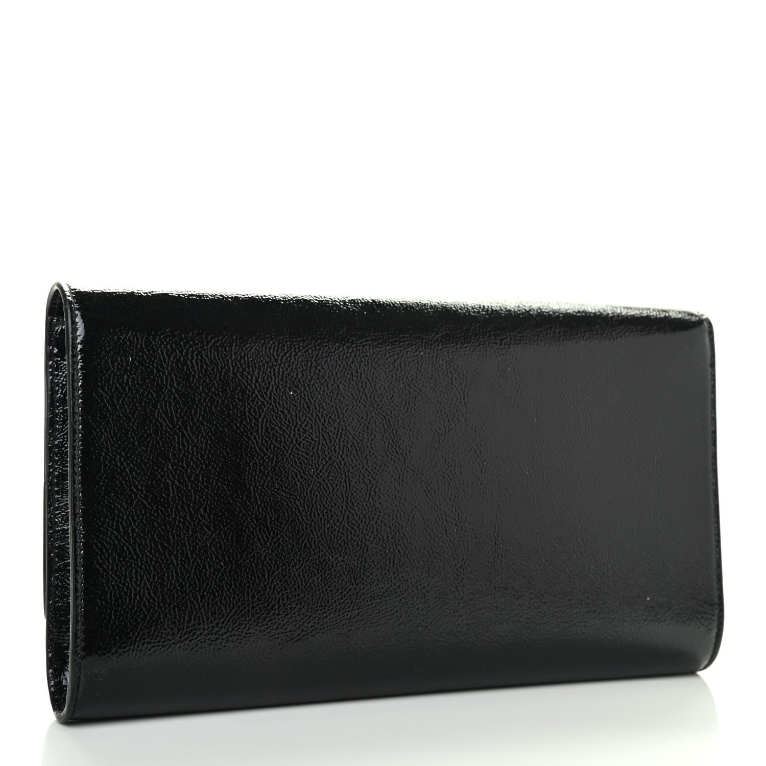 Saint Laurent Textured Patent Monogram Large Belle De Jour Clutch Black 2 of 4