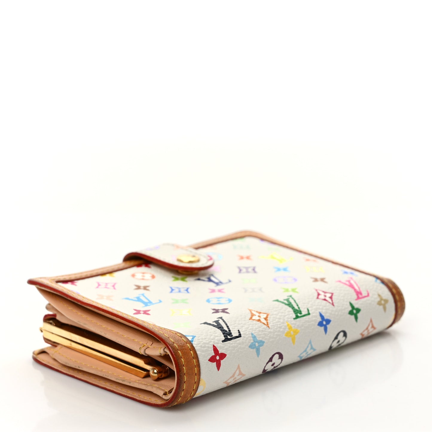 Monogram Multicolor French Purse Wallet White