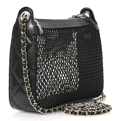 Chanel Mesh Shiny Lambskin Clutch With Chain  Black 4 of 11