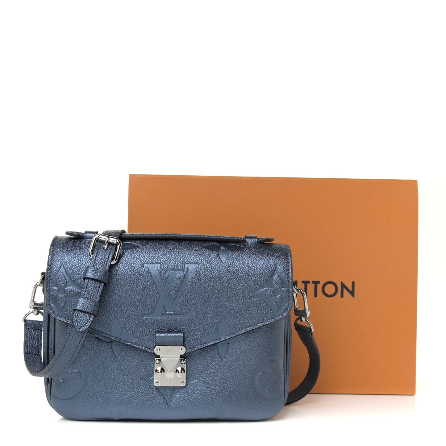 Metallic Empreinte Monogram Giant Pochette Metis Navy Nacre
