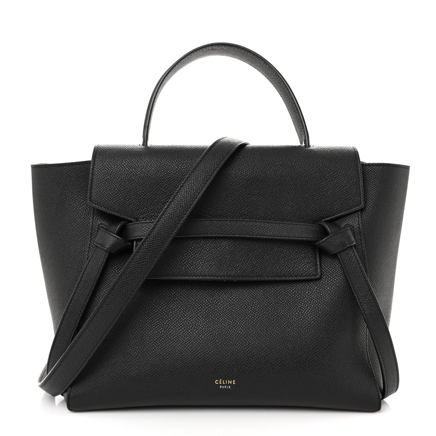 Grained Calfskin Micro Belt Bag Black